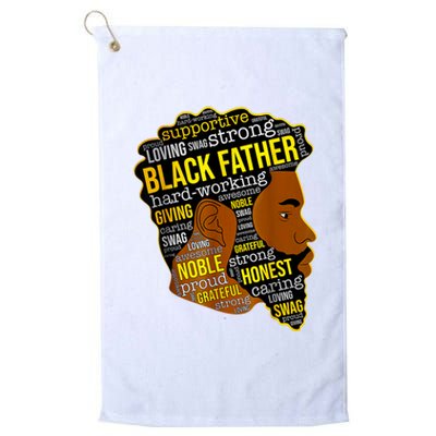 Best Happy Father’s Day Black Father King Afro African Man Platinum Collection Golf Towel