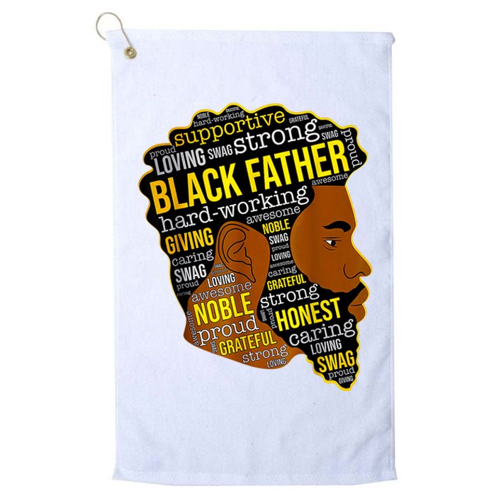 Best Happy Father’s Day Black Father King Afro African Man Platinum Collection Golf Towel