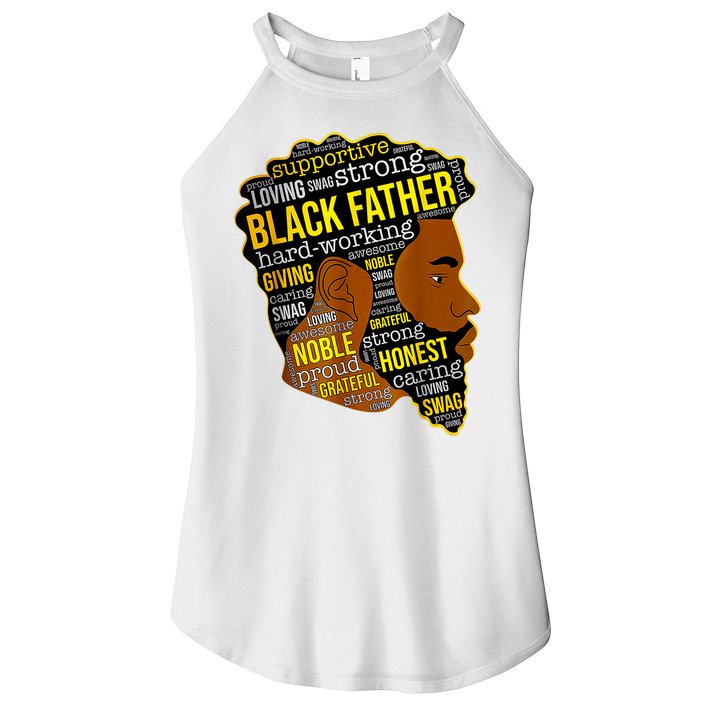 Best Happy Father’s Day Black Father King Afro African Man Women's Perfect Tri Rocker Tank