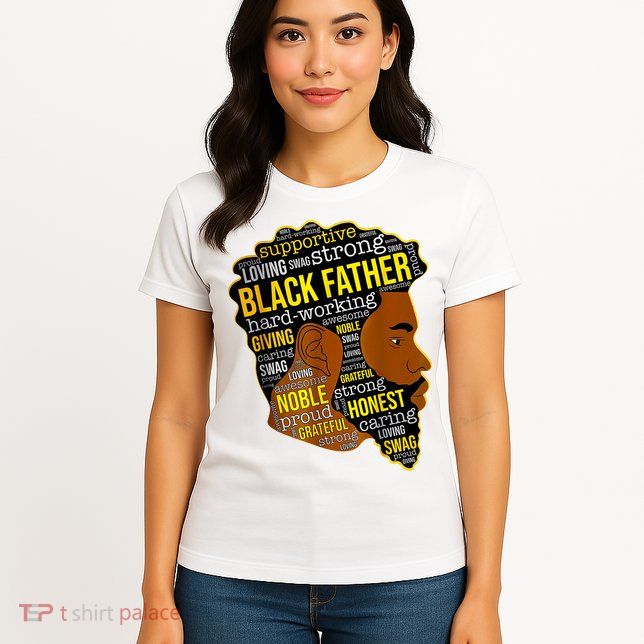 Best Happy Father’s Day Black Father King Afro African Man Womens T-Shirt