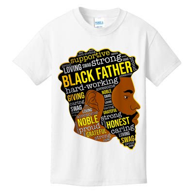 Best Happy Father’s Day Black Father King Afro African Man Kids T-Shirt