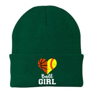 Ball Heart Funny Softball Basketball Gift Knit Cap Winter Beanie