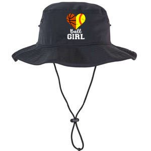 Ball Heart Funny Softball Basketball Gift Legacy Cool Fit Booney Bucket Hat