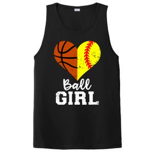 Ball Heart Funny Softball Basketball Gift PosiCharge Competitor Tank