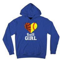 Ball Heart Funny Softball Basketball Gift Hoodie