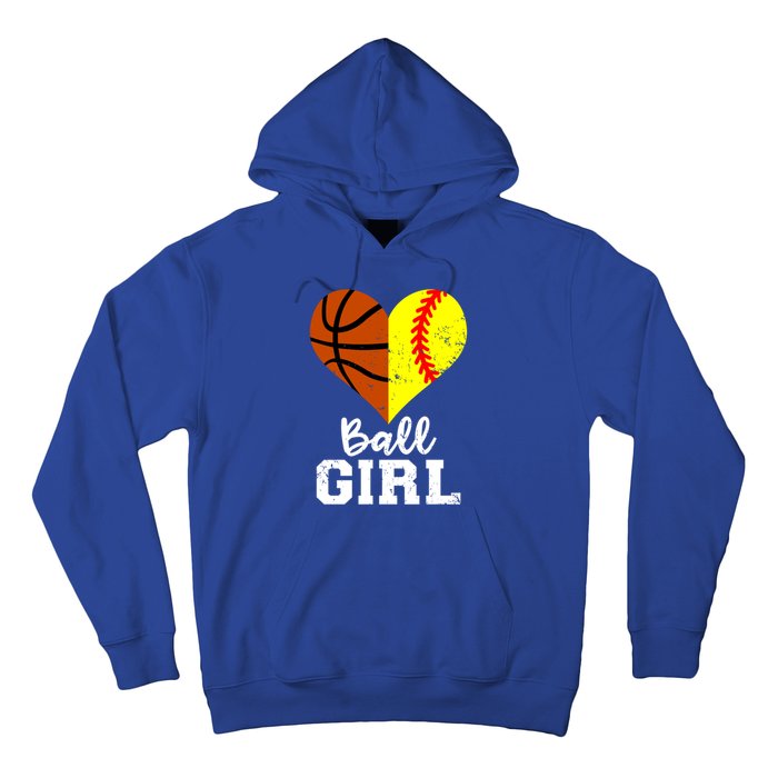 Ball Heart Funny Softball Basketball Gift Hoodie