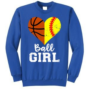 Ball Heart Funny Softball Basketball Gift Sweatshirt