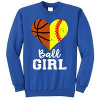 Ball Heart Funny Softball Basketball Gift Sweatshirt