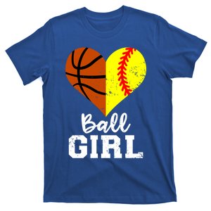 Ball Heart Funny Softball Basketball Gift T-Shirt