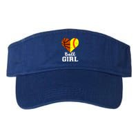 Ball Heart Funny Softball Basketball Gift Valucap Bio-Washed Visor