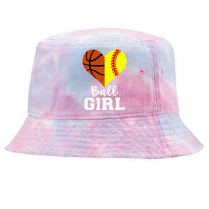 Ball Heart Funny Softball Basketball Gift Tie-Dyed Bucket Hat