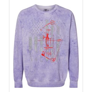 Bow Hunting Flag Archery Colorblast Crewneck Sweatshirt