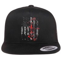 Bow Hunting Flag Archery Flat Bill Trucker Hat