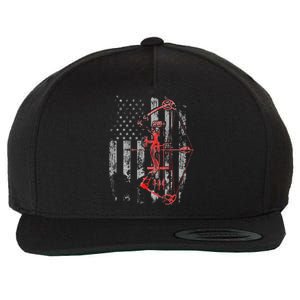 Bow Hunting Flag Archery Wool Snapback Cap