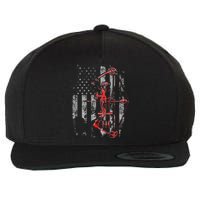 Bow Hunting Flag Archery Wool Snapback Cap