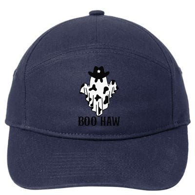 Boo Haw Funny Halloween Costume Ghost Western Spooky Season 7-Panel Snapback Hat