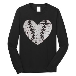 Baseball Heart Father Day Cute Mom Dad Men Women Softball Long Sleeve Shirt