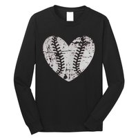 Baseball Heart Father Day Cute Mom Dad Men Women Softball Long Sleeve Shirt