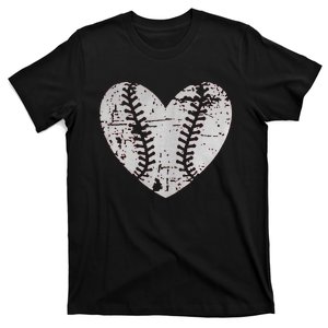 Baseball Heart Father Day Cute Mom Dad Men Women Softball T-Shirt