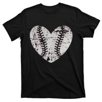 Baseball Heart Father Day Cute Mom Dad Men Women Softball T-Shirt