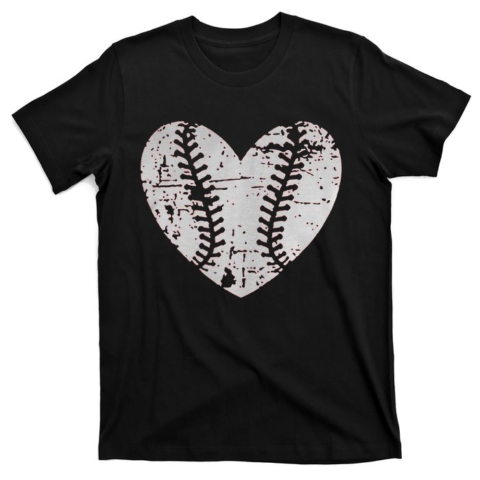 Baseball Heart Father Day Cute Mom Dad Men Women Softball T-Shirt