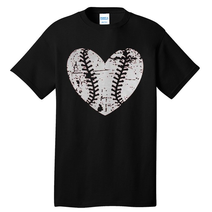 Baseball Heart Father Day Cute Mom Dad Men Women Softball Tall T-Shirt