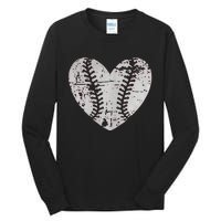 Baseball Heart Father Day Cute Mom Dad Men Women Softball Tall Long Sleeve T-Shirt