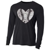 Baseball Heart Father Day Cute Mom Dad Men Women Softball Cooling Performance Long Sleeve Crew