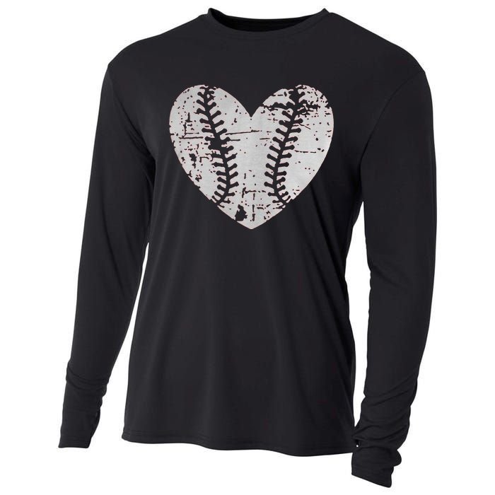 Baseball Heart Father Day Cute Mom Dad Men Women Softball Cooling Performance Long Sleeve Crew