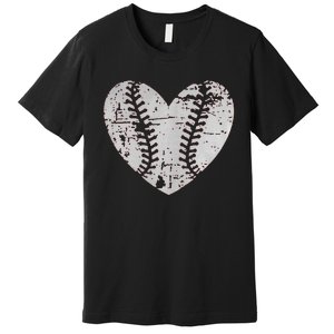 Baseball Heart Father Day Cute Mom Dad Men Women Softball Premium T-Shirt