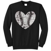 Baseball Heart Father Day Cute Mom Dad Men Women Softball Tall Sweatshirt