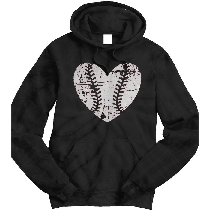 Baseball Heart Father Day Cute Mom Dad Men Women Softball Tie Dye Hoodie