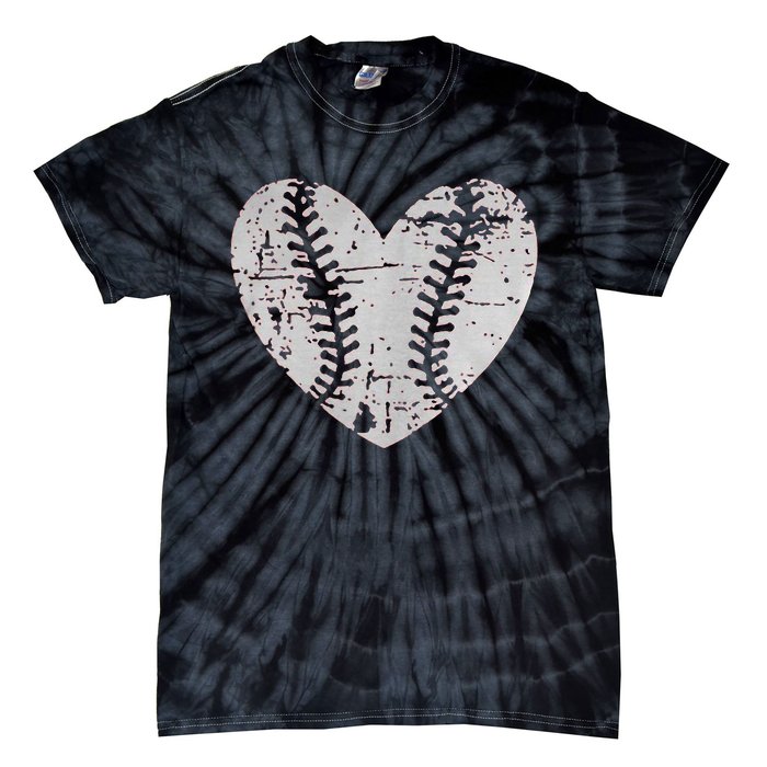 Baseball Heart Father Day Cute Mom Dad Men Women Softball Tie-Dye T-Shirt