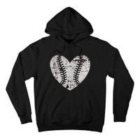 Baseball Heart Father Day Cute Mom Dad Men Women Softball Tall Hoodie