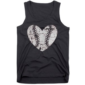 Baseball Heart Father Day Cute Mom Dad Men Women Softball Tank Top