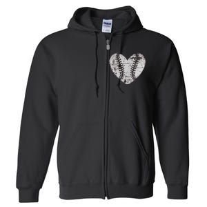 Baseball Heart Father Day Cute Mom Dad Men Women Softball Full Zip Hoodie