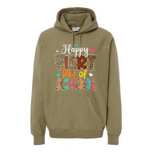 Bleached Happy First Day Of School Teacher Leopard Stundent Premium Hoodie