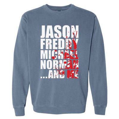 Bloody Halloween Famous Serial Slasher Killer Garment-Dyed Sweatshirt