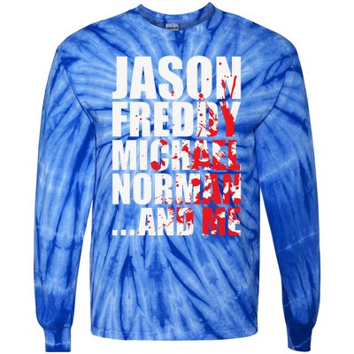 Bloody Halloween Famous Serial Slasher Killer Tie-Dye Long Sleeve Shirt