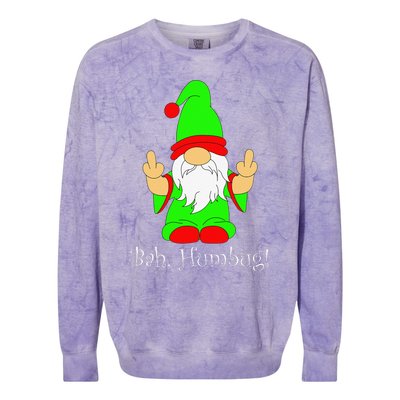 Bah Humbug Funny Grumpy Christmas Scrooge Gnome Colorblast Crewneck Sweatshirt