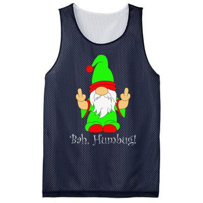 Bah Humbug Funny Grumpy Christmas Scrooge Gnome Mesh Reversible Basketball Jersey Tank