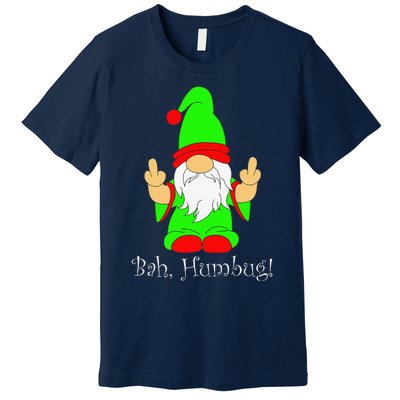 Bah Humbug Funny Grumpy Christmas Scrooge Gnome Premium T-Shirt