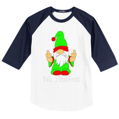 Bah Humbug Funny Grumpy Christmas Scrooge Gnome Baseball Sleeve Shirt