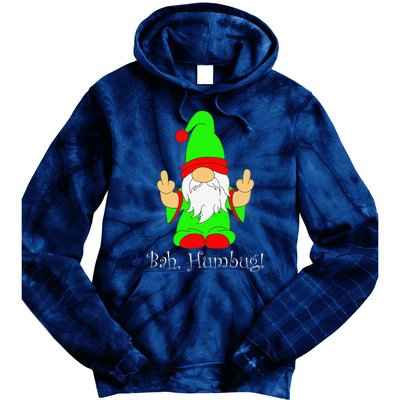 Bah Humbug Funny Grumpy Christmas Scrooge Gnome Tie Dye Hoodie