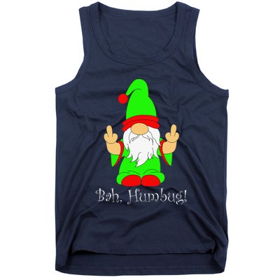 Bah Humbug Funny Grumpy Christmas Scrooge Gnome Tank Top