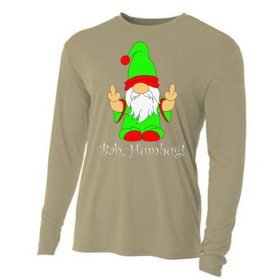 Bah Humbug Funny Grumpy Christmas Scrooge Gnome Cooling Performance Long Sleeve Crew