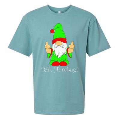 Bah Humbug Funny Grumpy Christmas Scrooge Gnome Sueded Cloud Jersey T-Shirt