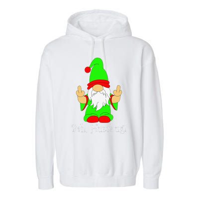 Bah Humbug Funny Grumpy Christmas Scrooge Gnome Garment-Dyed Fleece Hoodie