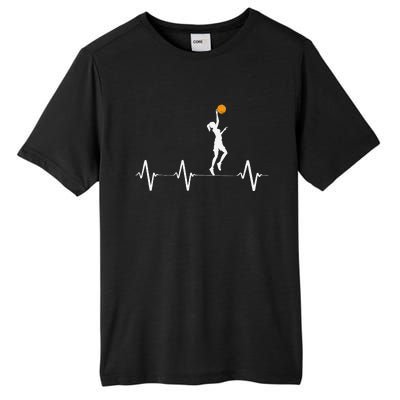 Basketball Heartbeat For Women And Girl Tall Fusion ChromaSoft Performance T-Shirt