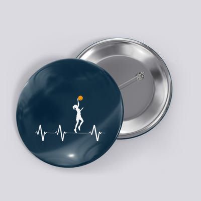 Basketball Heartbeat For Women And Girl Button